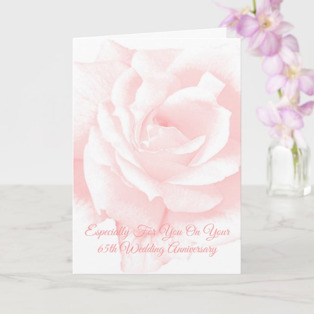 Rosa Rose Personalisiert 65. Hochzeitstag Karte (Orchidee)
