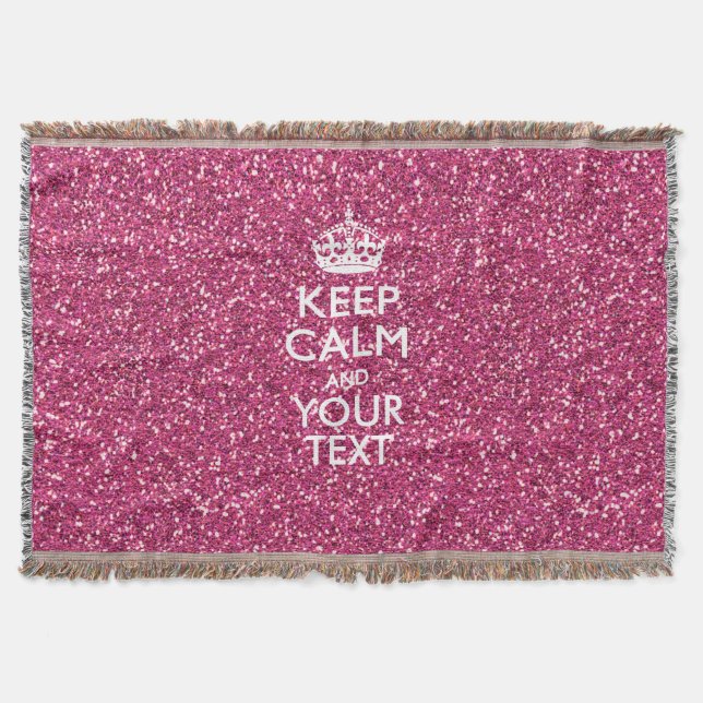 Rosa Rose Personalisiert BEHALTEN CALM und Ihr Tex Decke (Vorderseite)