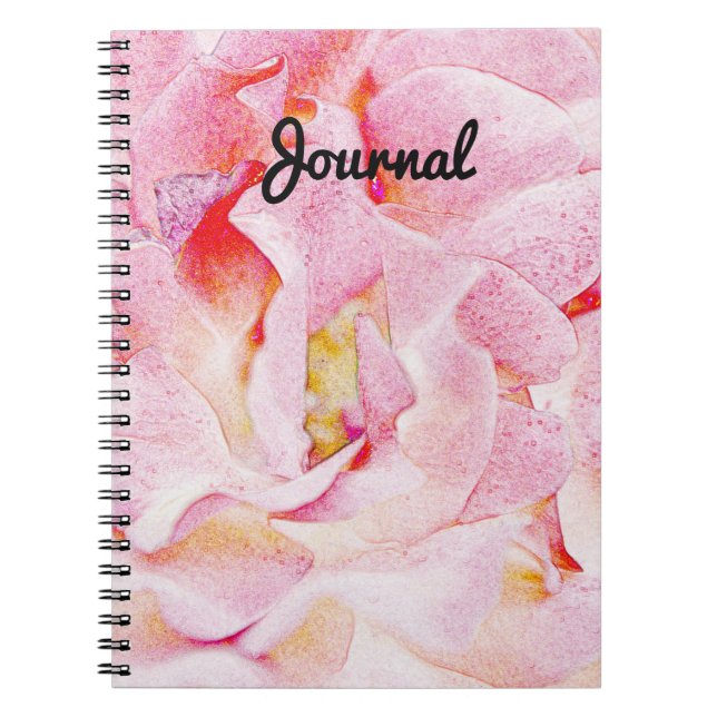 Rosa Rose Petals Abstrakt Art Journal Notizblock (Vorderseite)