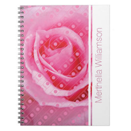 Rosa Rose Polka Dot Custom Notebook Journal Notizblock