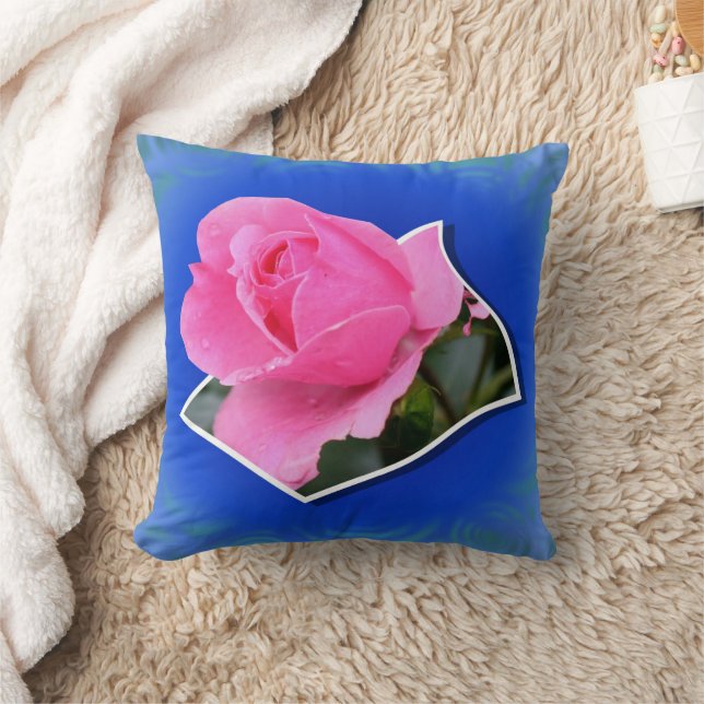 Rosa Rose Pop Ausgezeichnete Kunst Kissen (Decke)