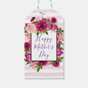Rosa Rose & Poppy Florals Happy Mother Day Geschenkanhänger