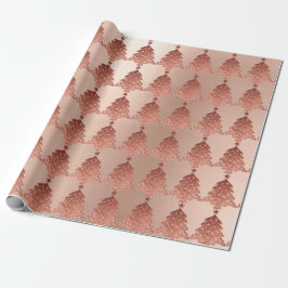 Rosa Rose Powder Gold Blush Weihnachtsbaum Geschenkpapier