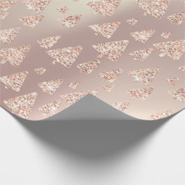 Rosa Rose Powder Gold Glitzer Weihnachtsbaum Metal Geschenkpapier