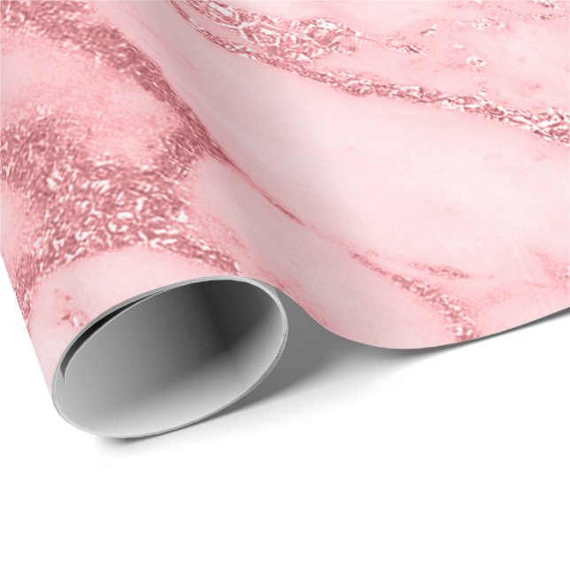 Rosa Rose Rose Weiß Marmor Molten Pastel VIP Geschenkpapier (Rolleneckpunkt)