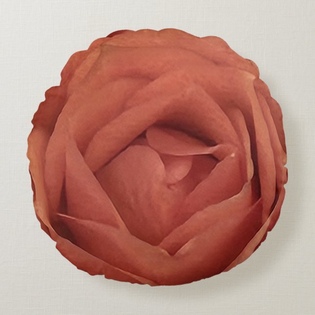 Rosa Rose Rundes Kissen (Vorderseite)