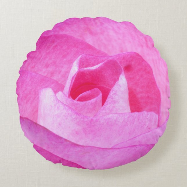 Rosa Rose Rundkissen Rundes Kissen (Vorderseite)