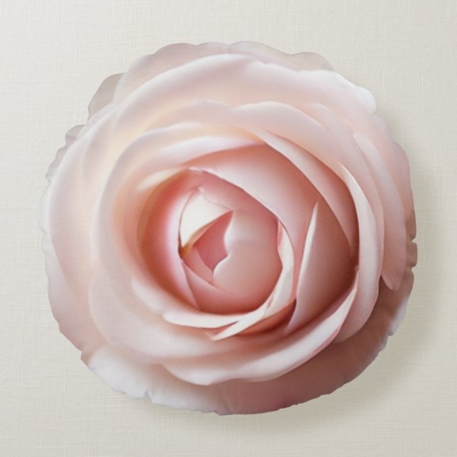 Rosa Rose Rundkissen Rundes Kissen (Vorderseite)