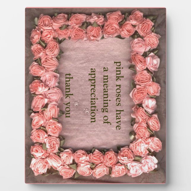 Rosa Rose Satin Stoff Foto Rahmen Appreck (Vorderseite)