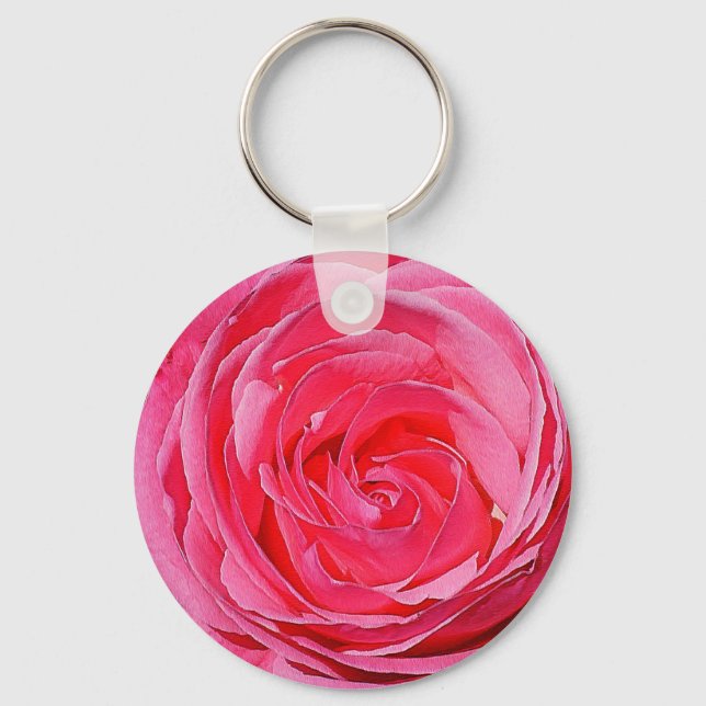 Rosa Rose Schlüsselanhänger (Vorderseite)