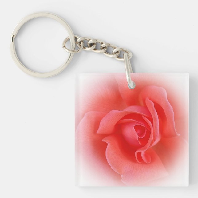 Rosa Rose Schlüsselanhänger (Vorderseite)