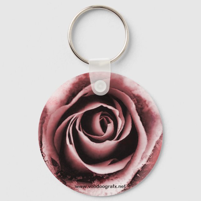 Rosa Rose Schlüsselanhänger (Vorderseite)