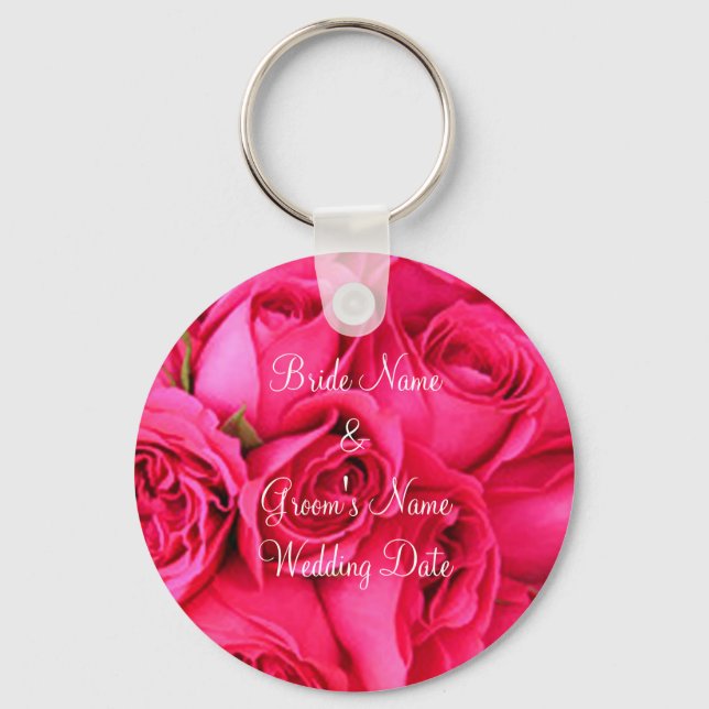 Rosa-Rose-Schlüsselketten-Vorlage Schlüsselanhänger (Vorderseite)