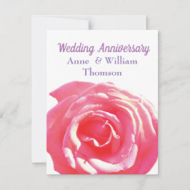 Rosa Rose schöne Anniversary Einladungen