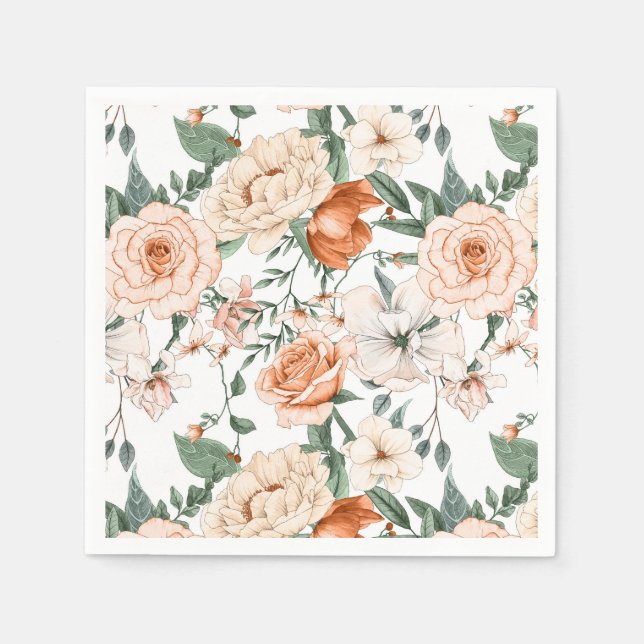 Rosa-Rose Serviette (Vorderseite)