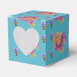 Rosa Rose Shabby Chic Aquamarin Aqua Floral Gefall Geschenkschachtel