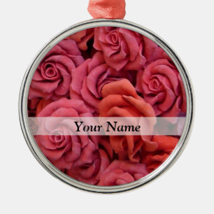 Rosa Rose Silbernes Ornament