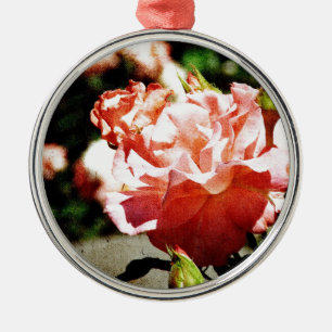 Rosa Rose Silbernes Ornament