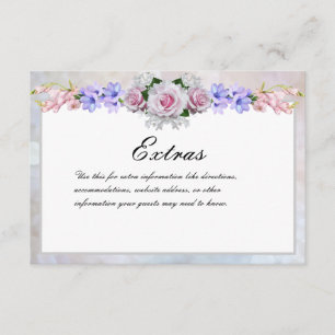 Rosa Rose Silver Bokeh Wedding Details Begleitkarte