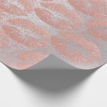 Rosa Rose Silver Glitzer Kiss Lips Pinselstrich