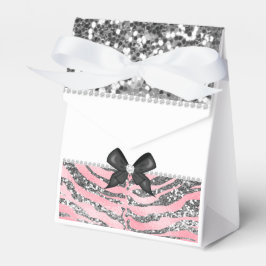 Rosa Rose Silver Glitzer & Sparkle Gefallen Box Geschenkschachtel