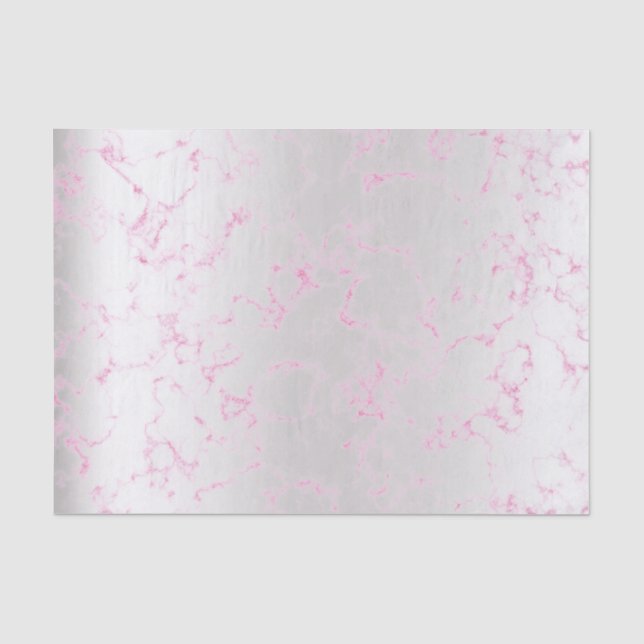 Rosa Rose Silver Marble Metallic Abstrakt Seidenpapier (Vorderseite)