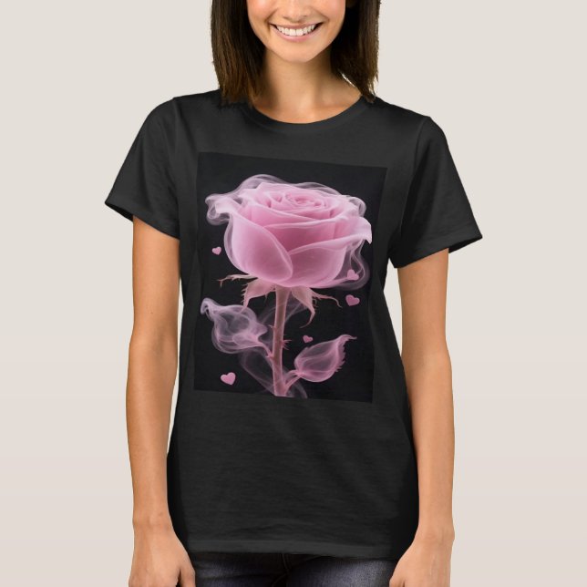 Rosa-Rose-T - Shirt für Mädchen (Vorderseite)