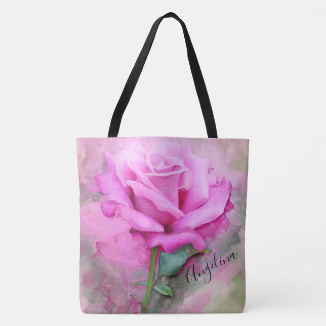Rosa Rose Tasche (Vorderseite)