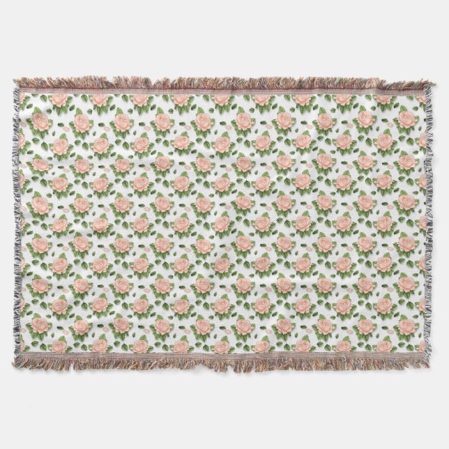 Rosa Rose Throw Blanket Decke (Vorderseite)