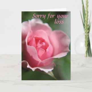 Rosa Rose traurig für Ihre Verlust-Karte Karte