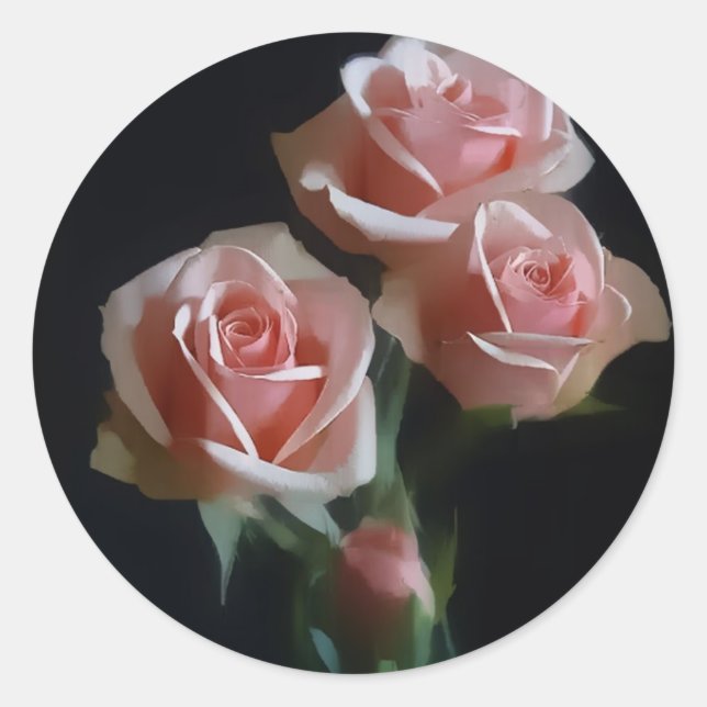 Rosa Rose Umhüllen von Siegel-Aufklebern Runder Aufkleber (Vorderseite)