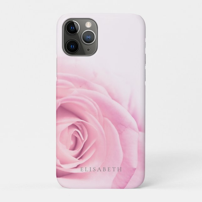 Rosa Rose und Ihr Name Case-Mate iPhone Hülle (Rückseite)