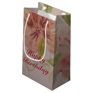 Rosa Rose und Limone Aquarelltasche Kleine Geschenktüte