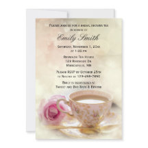 Rosa Rose und Teacup | Eleganter Brautparty Tee