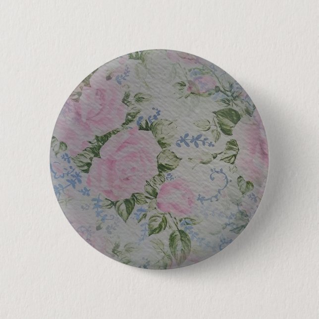 Rosa Rose Vintag Button (Vorderseite)