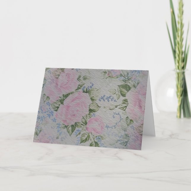 Rosa Rose Vintag Karte (Vorderseite)