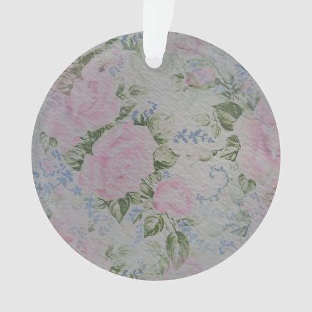 Rosa Rose Vintag Ornament (Vorderseite)