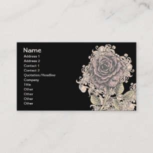 Rosa Rose Vintag Retro Grunge Floral Visitenkarte