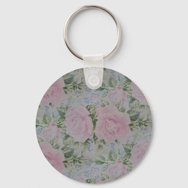 Rosa Rose Vintag Schlüsselanhänger (Vorderseite)