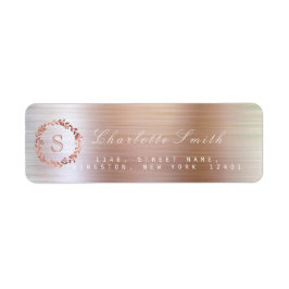 Rosa Rose VIP Monogramm-Rücksendeadressen-Aufklebe