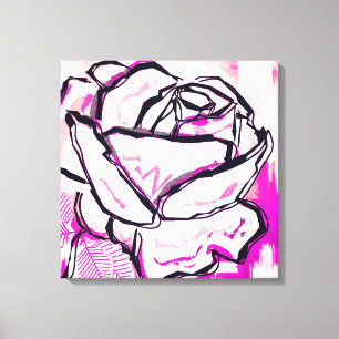 Rosa Rose Wasserfarbe Abstrakte Farbkunst für sie Leinwanddruck