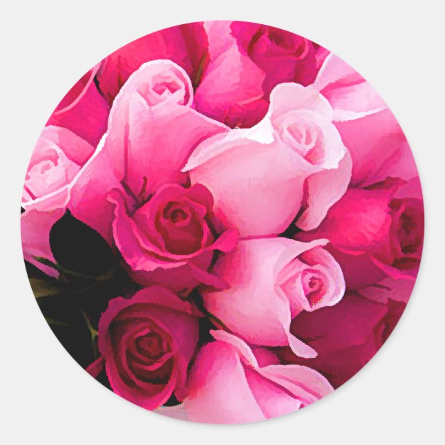 Rosa Rose Wedding Umschlag Aufkleber Stickers (Vorderseite)