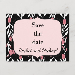 Rosa Rose Wein Save the Date Ankündigungspostkarte