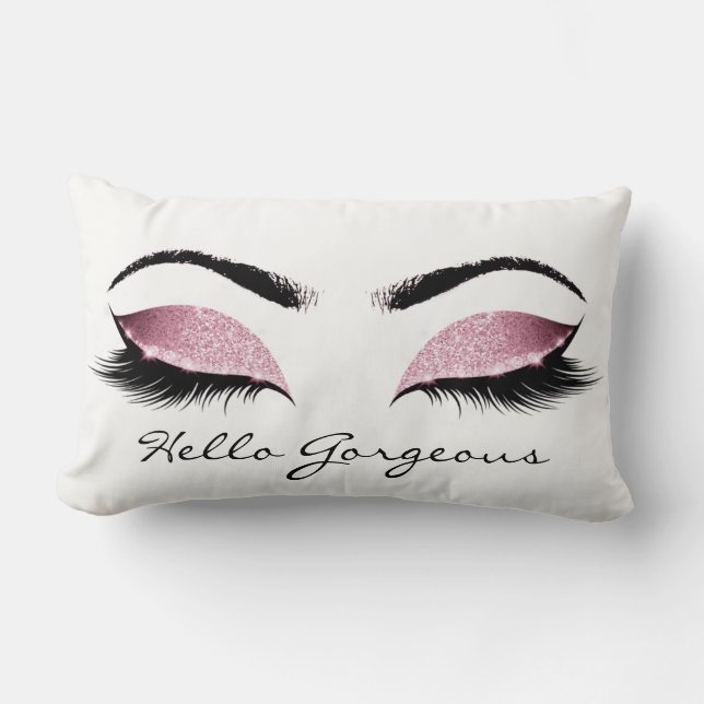 Rosa Rose White Makeup Lashes Lendenkissen (Vorderseite)