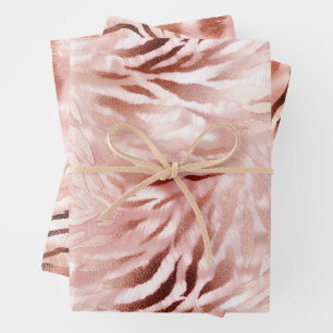 Rosa Rose Zebra Geschenkpapier Set