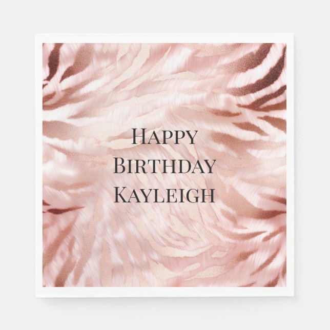 Rosa Rose Zebra Serviette (Vorderseite)