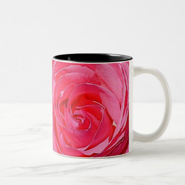 Rosa Rose Zweifarbige Tasse (Rechts)