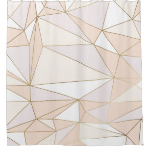 Rosa Rosegold: Abstrakt geometrischer Luxus Duschvorhang