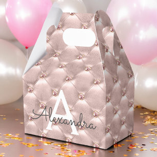 Rosa Roségold Elegantes Vintage Monogramm Geschenkschachtel