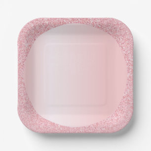 Rosa Roségold-Farbiger Glitter-Trend-Template Pappteller